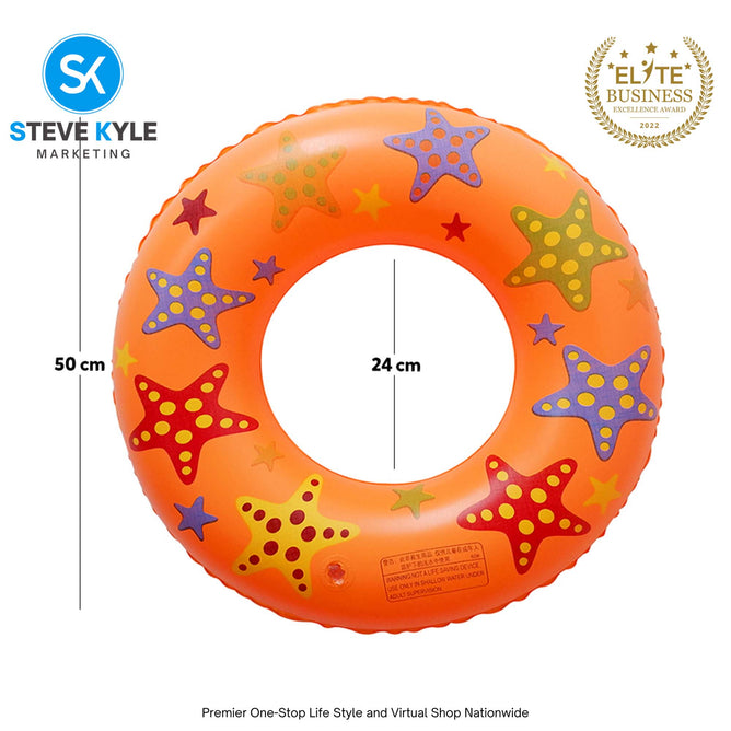 22 Inches Inflatable Cartoon Character Swim Ring Floater for Kids Boys and Girls
