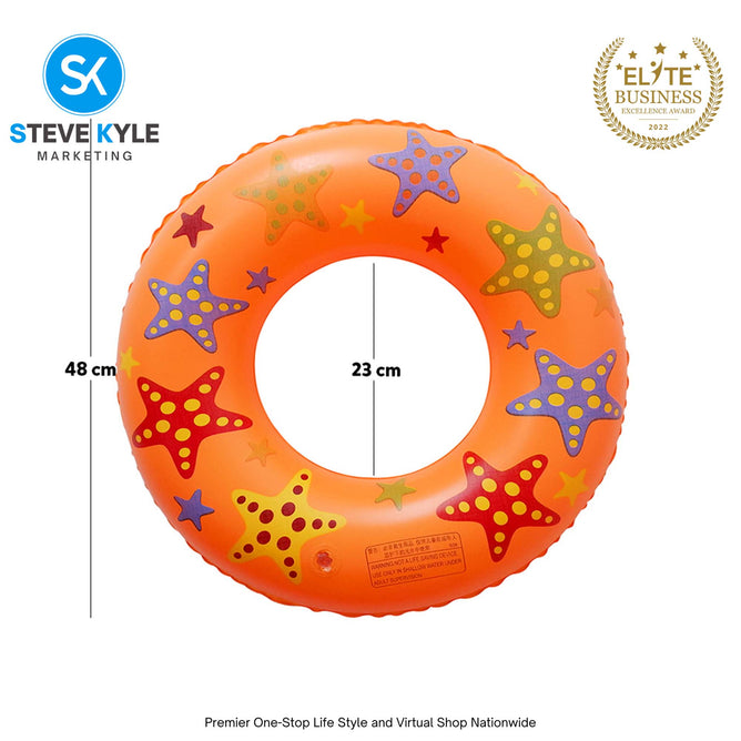 20 Inches Inflatable Cartoon Character Swim Ring Floater for Kids Boys and Girls