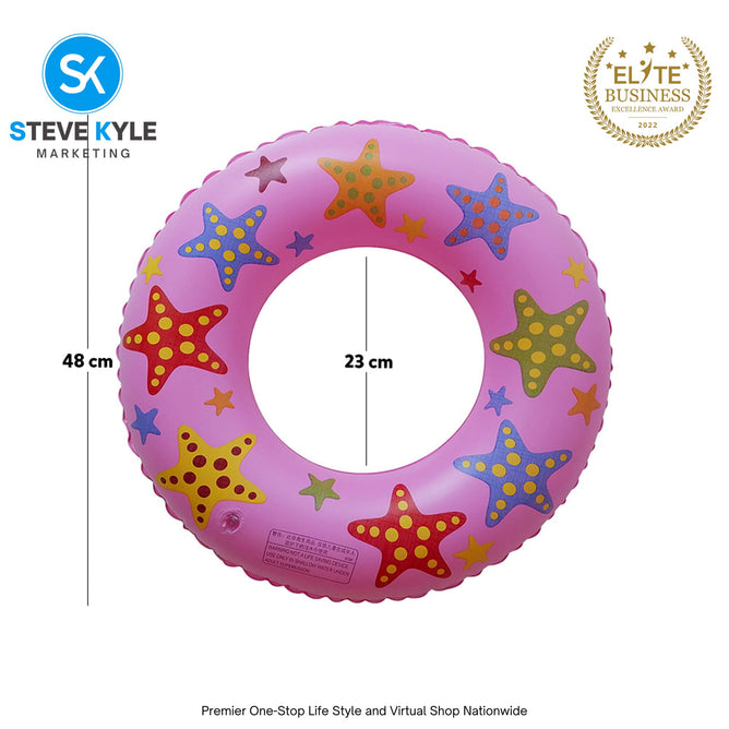20 Inches Inflatable Cartoon Character Swim Ring Floater for Kids Boys and Girls