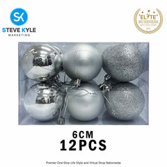 (6CM) 6PCS/12PCS Christmas Ball Set Atmosphere Pendant Decorations