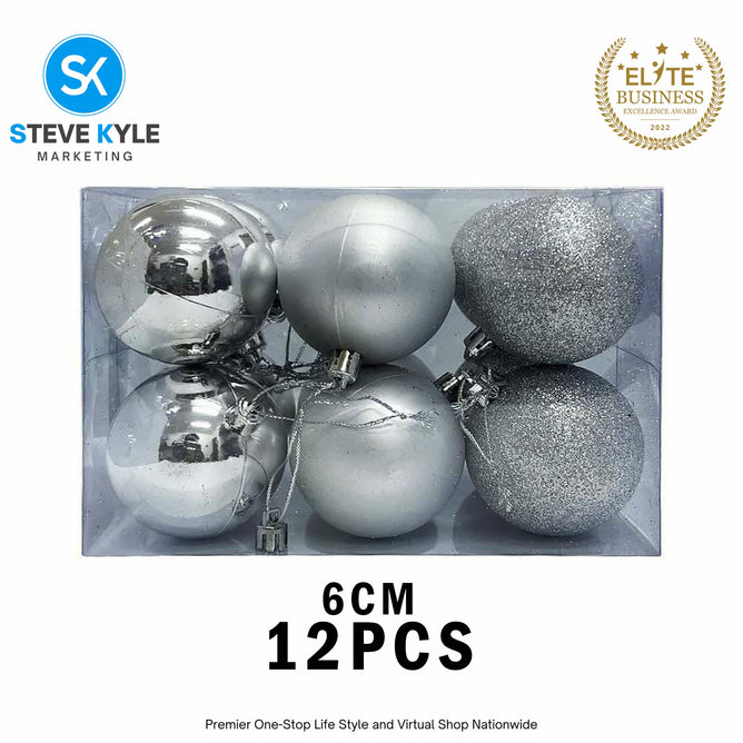 (6CM) 6PCS/12PCS Christmas Ball Set Atmosphere Pendant Decorations