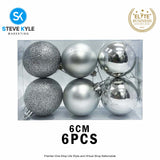 (6CM) 6PCS/12PCS Christmas Ball Set Atmosphere Pendant Decorations