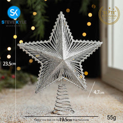 Christmas Tree Top Decoration Glittering Star Hanging Pendant Topper Xmas Tree Decor Ornament