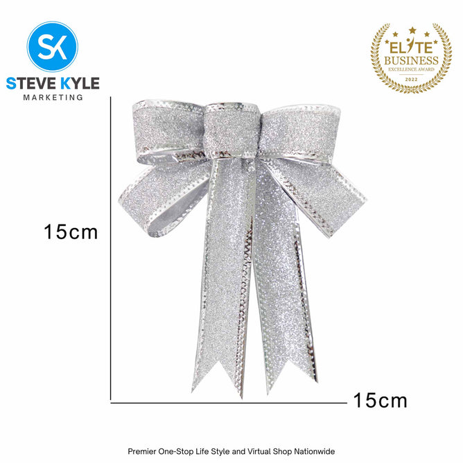 Glitter Bowknot Ribbon Christmas Tree Decor Ribbon For Holiday Decor