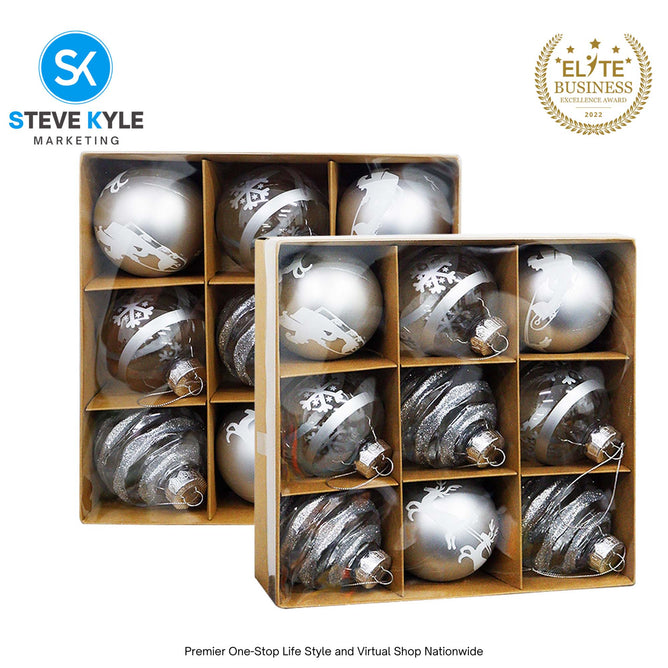 9PCS/8CM Christmas Tree Balls Christmas New Year Party Atmosphere Pendant Decorations