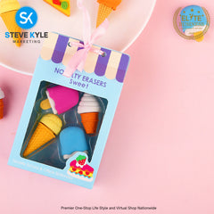 4PCS Novelty Erasers Colorful Cute Erasers For Kids Stationery School Supplies