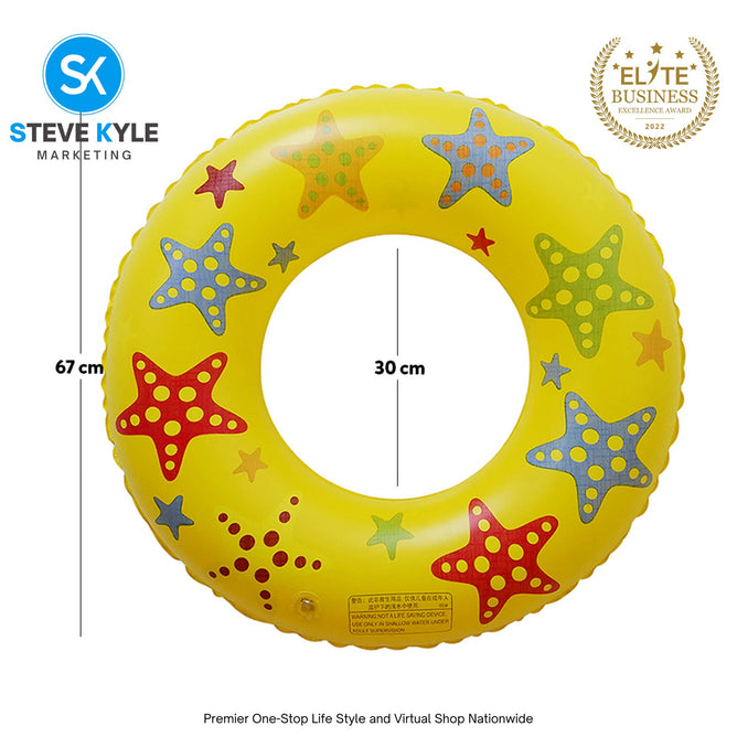 26 Inches Inflatable Cartoon Character Swim Ring Floater for Kids Boys and Girls
