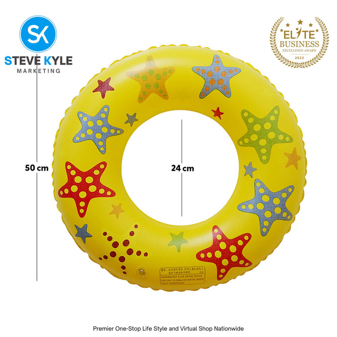 22 Inches Inflatable Cartoon Character Swim Ring Floater for Kids Boys and Girls