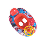 Inflatable Cartoon Character Design Boat Floater with Steering Wheel for Baby & Toddlers