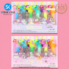 Random Color Light Pens Set of 6 (12 Diff Colors) Stationery Creative Best Gift for Kids