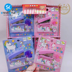 Mini Stapler with Mini Scotchtape Set Staples Paper Binder Stationery Office Binding Tools School Supplies