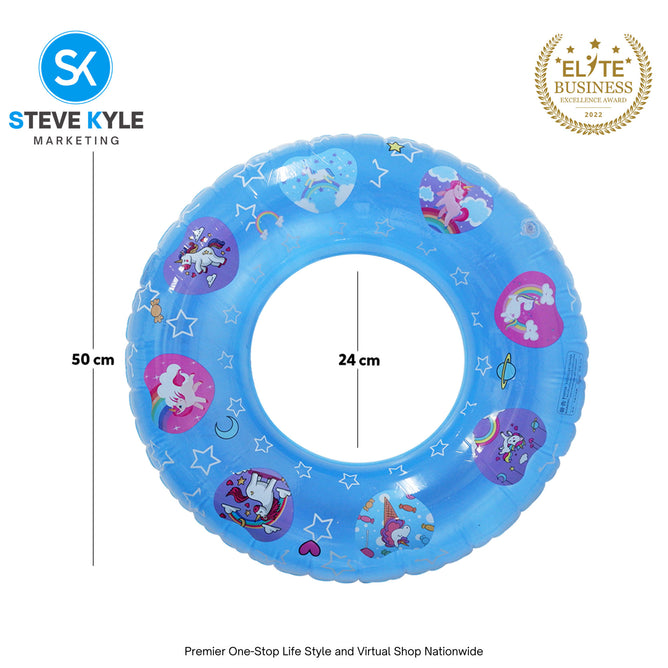 22 Inches Inflatable Cartoon Character Swim Ring Floater for Kids Boys and Girls