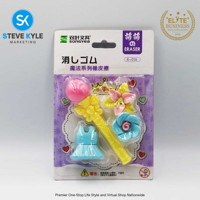 Lovely Cute Set Eraser for Stationery School Kids Rubber Non-Toxic Eraser