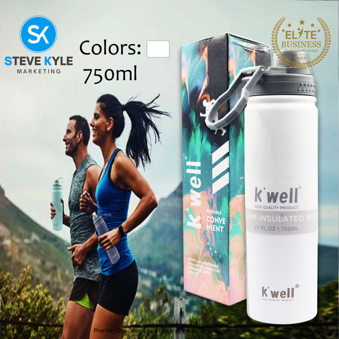 K'well Stainless Steel Vacuum Insulated Tumbler Water Bottle Hot and Cold 750ml/800ml