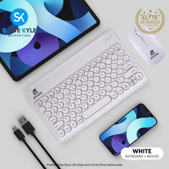 Slim Rechargeable Bluetooth Keyboard with Bluetooth Mouse set