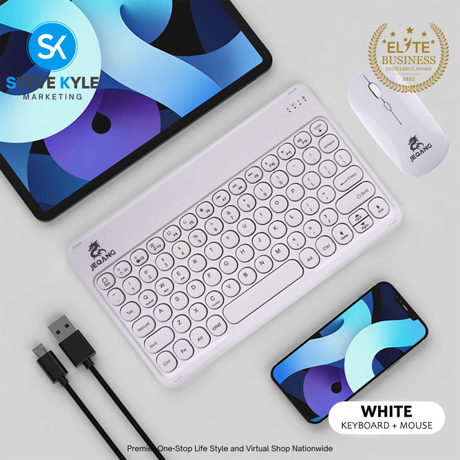 Slim Rechargeable Bluetooth Keyboard with Bluetooth Mouse set
