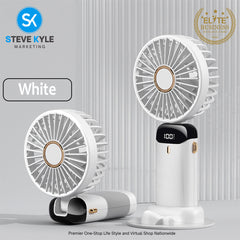 Handheld Portable Folding Fan Multifunctional Digital Display Aromatherapy Fan Neck Rope