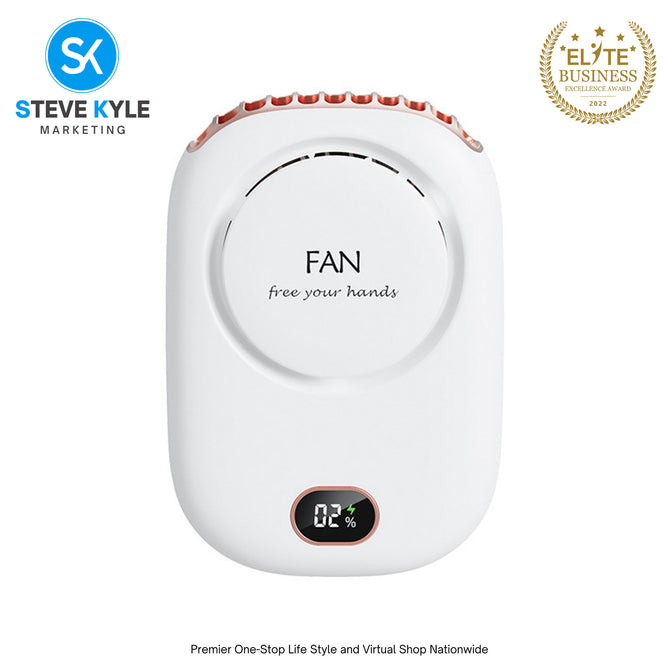 Mini portable fan,neck hanging, waist hanging, desktop holding, USB charging, 3-level wind power