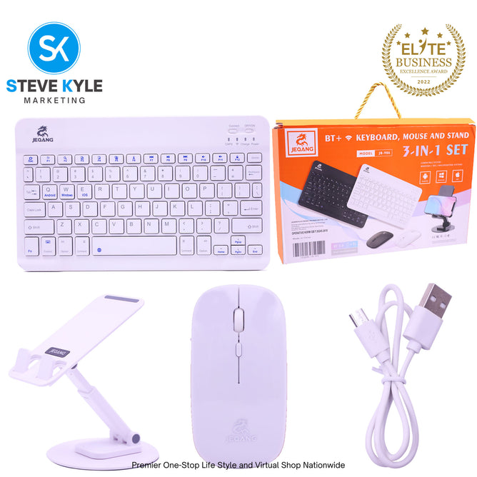 Mini Wireless Bluetooth Keyboard with Mouse and Phone Stand  For Tablet Universal For Apple/Android/Windows