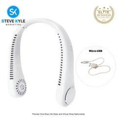 Rechargeable Portable Bladeless Neck Hanging Fan Built in 4000 mAh Battery Air Cooling Fan