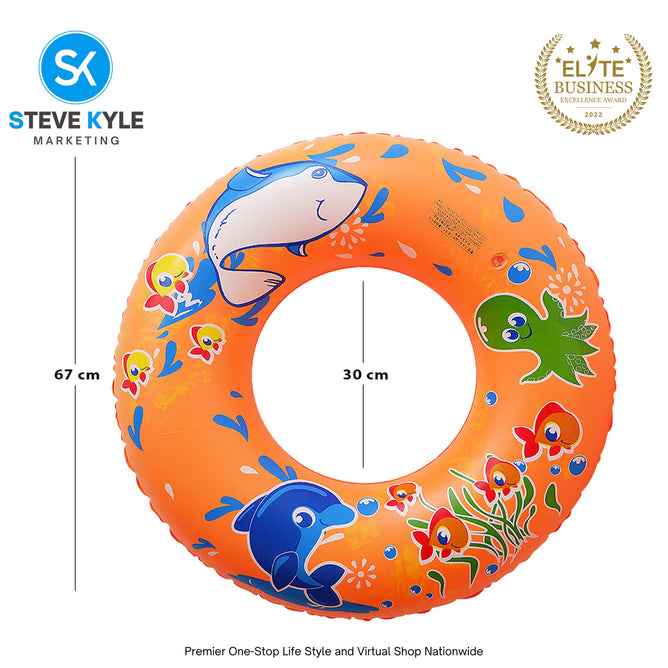 26 Inches Inflatable Cartoon Character Swim Ring Floater for Kids Boys and Girls