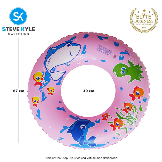 26 Inches Inflatable Cartoon Character Swim Ring Floater for Kids Boys and Girls