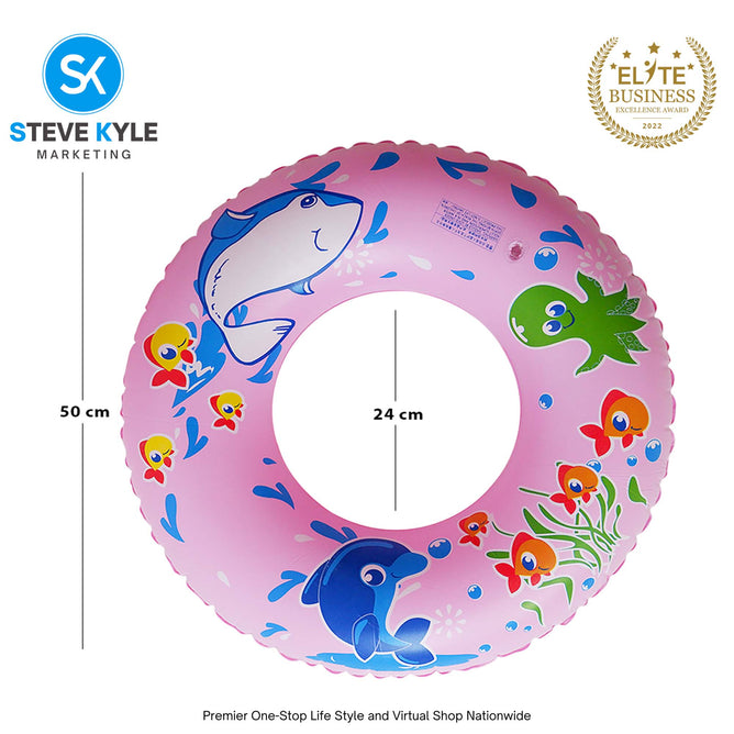 22 Inches Inflatable Cartoon Character Swim Ring Floater for Kids Boys and Girls