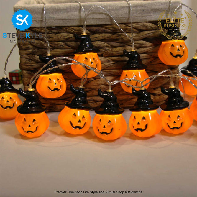 LED Lantern Ghost Festival Decoration Light String Ghost Eyeball and Pumpkin Battery Operated
