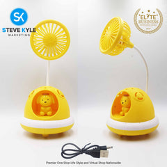 Cute Mini Rechargeable Projection Handheld Desk Fan for Kids Perfect Gift