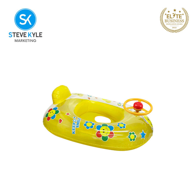 Inflatable Summer Transparent Floater Boat with Steering Wheel For Baby & Kids