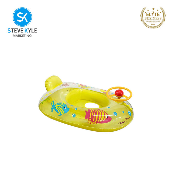Inflatable Summer Transparent Floater Boat with Steering Wheel For Baby & Kids