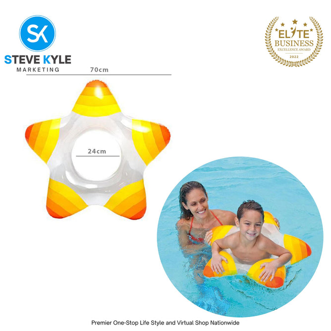 Star Swim Ring Inflatable Water Tubes Summer Time