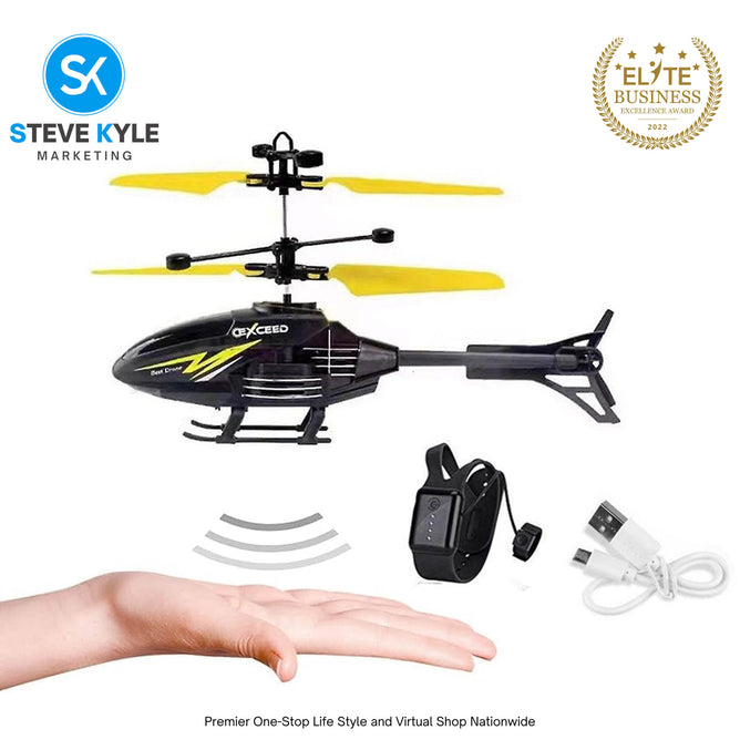 Flying HelicopterBoys Indoor and Outdoor Helicopter Palm Sensing Helicopter with LED Lights