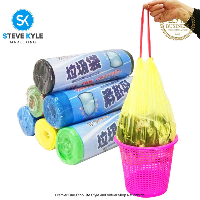 Drawstring Handles Household Disposable Garbage Bag Trash Bags
