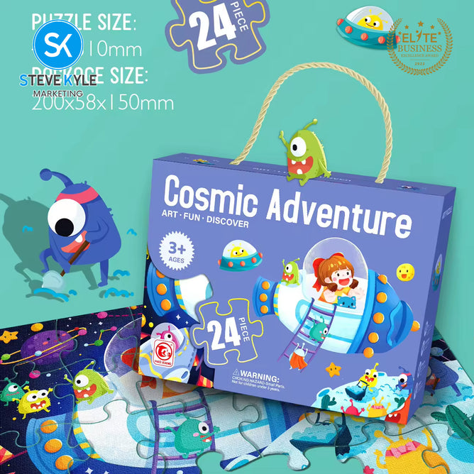 Steve Kyle 24-Piece Cartoon Animal Jigsaw Puzzle Set for Kids Learning Thinking Interactive Play