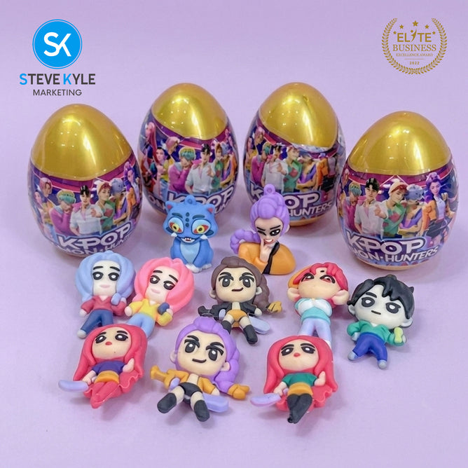 Steve Kyle Colorful Girl Boy Group Theme Mystery Egg Toy Blind Box 55 Random Collection Cards For Prize Party Giveaways