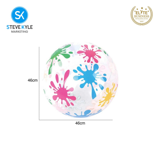 Steve Kyle Tropical Ocean Cartoon Pattern Transparent Inflatable Beach Ball For Water Games Outdoor Play