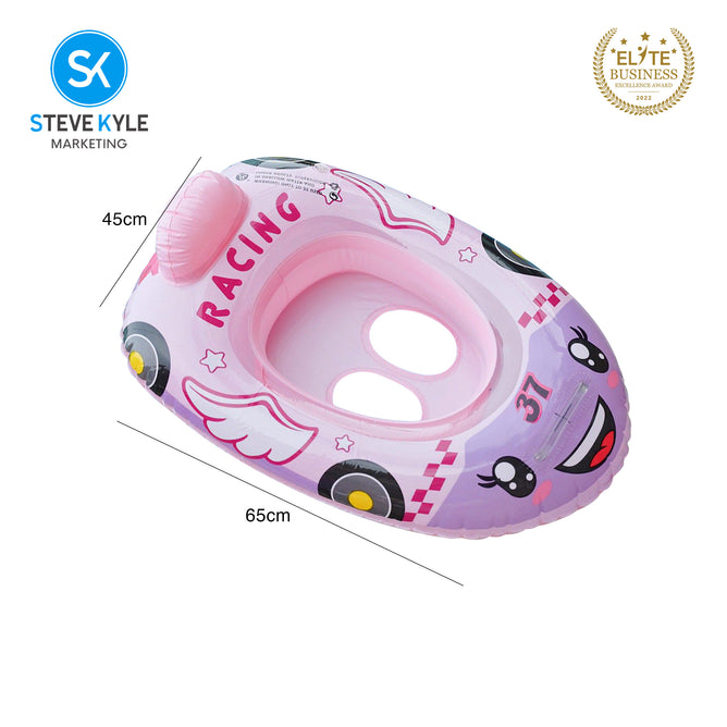 Steve Kyle Inflatable Baby Seat Float With Handle Racing Car Swimming Boat