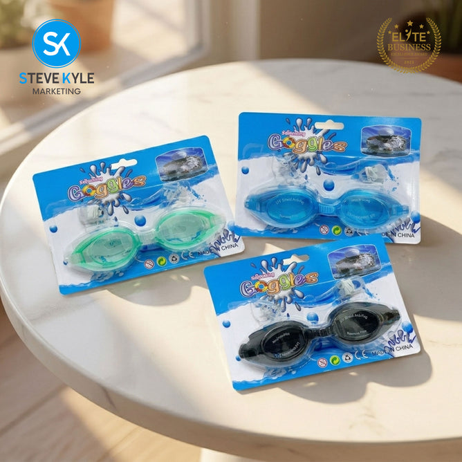 Steve Kyle Crystal Safety Lenses Eye Protection With Earplugs Nose Clip Adjustable Strap Anti-Fog Swimming Goggles