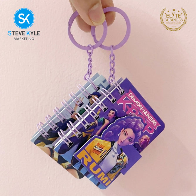 Steve Kyle Colorful Girl Boy Group Theme 55-Page Mini Book Keychain Pendant Random Design For Bag Accessories