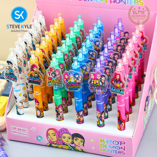 Steve Kyle Colorful Girl Group Theme 0.5mm Neutral Pen Blind Box Press Pen For Party Giveaway Classroom Supplies