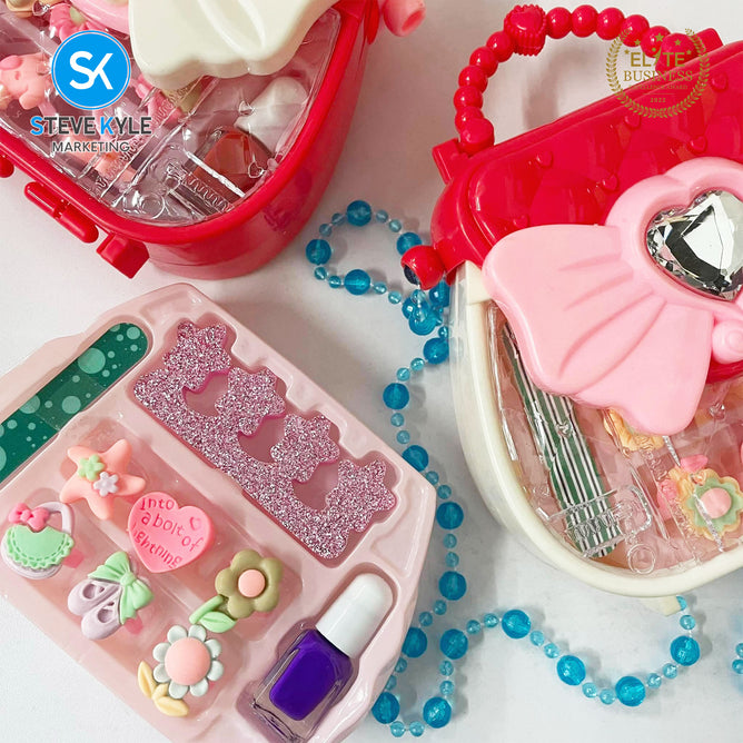 Steve Kyle Kids Beauty Handbag Toy Set with Rings and Nail Accessories