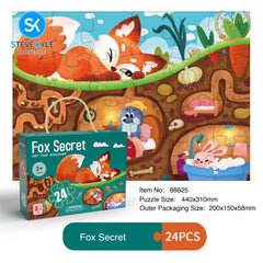 Steve Kyle 24-Piece Cartoon Animal Jigsaw Puzzle Set for Kids Learning Thinking Interactive Play