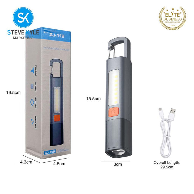 Steve Kyle Waterproof Rechargeable Portable Emergency Flashlight Mini Flashlight for Outdoor Camping and Travel Use