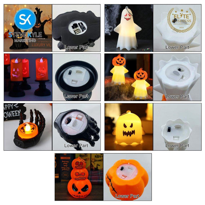 Steve Kyle Halloween Spooky Light-Up Ghost Pumpkin Decorative Display Ornament
