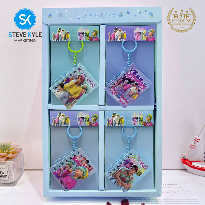 Steve Kyle Colorful Girl Boy Group Theme 55-Page Mini Book Keychain Pendant Random Design For Bag Accessories