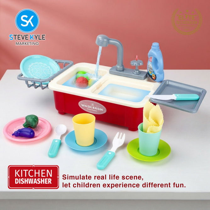 Steve Kyle Portable Realistic Mini Kitchen Dishwasher Pretend Play Set