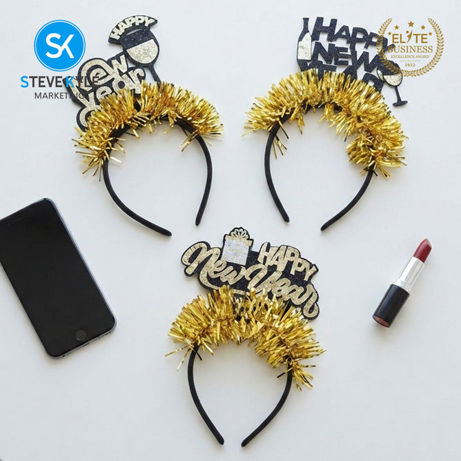 Steve Kyle Happy New Year Glitter Hair Band Headband Party Celebration Accessory