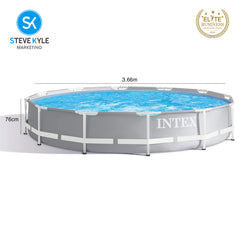 Steve Kyle Prism Round Frame Family Swimming Pool Set 3.66m x 76cm