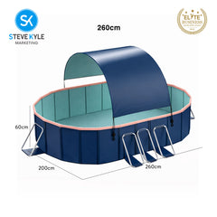 Foldable Non-Inflatable Hard Plastic Backyard Swimming Pool Rounded Corners